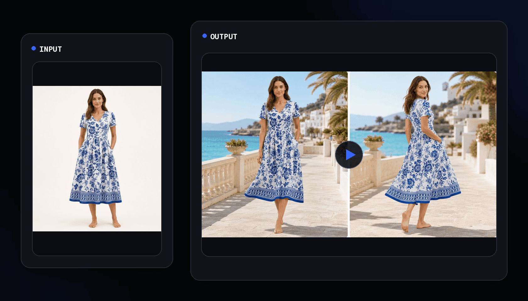 AI video creation interface